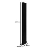 Designer Flat Panel Radiators Matt Black 1800mm x 280mm - Used - Very Good