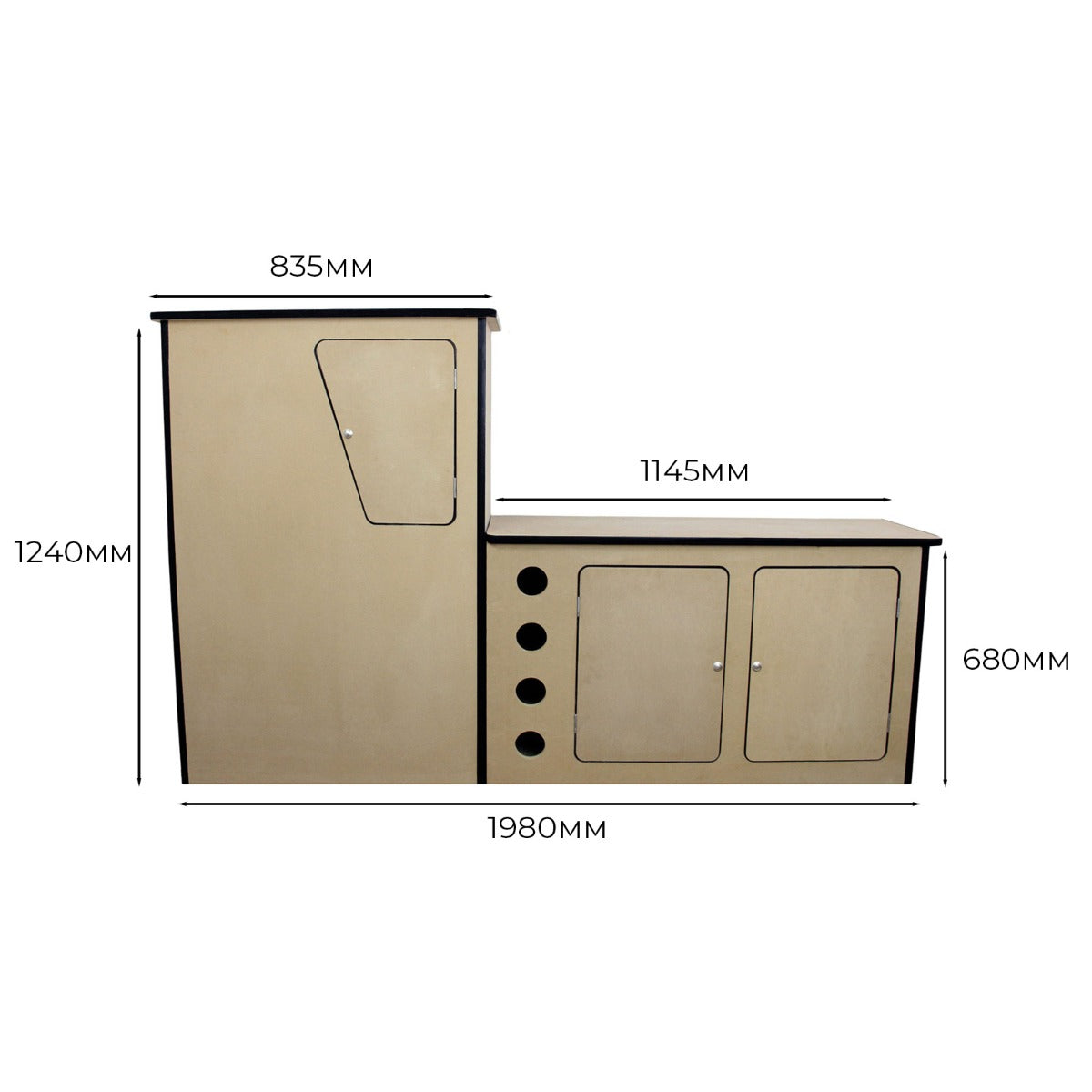 MDF Camper Van Kitchen Unit LHD - Used - Good