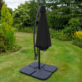 Black 3m LED Cantilever Parasol With Plain Base - Like New