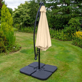 Beige 3m LED Cantilever Parasol With Plain Base - Used - Good
