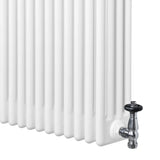 Traditional 4 Column Radiator & Valves - 1800 x 380mm - White - Used - Very Good