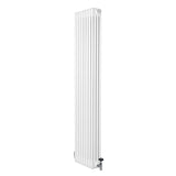 Traditional 4 Column Radiator & Valves - 1800 x 380mm - White - Used - Very Good
