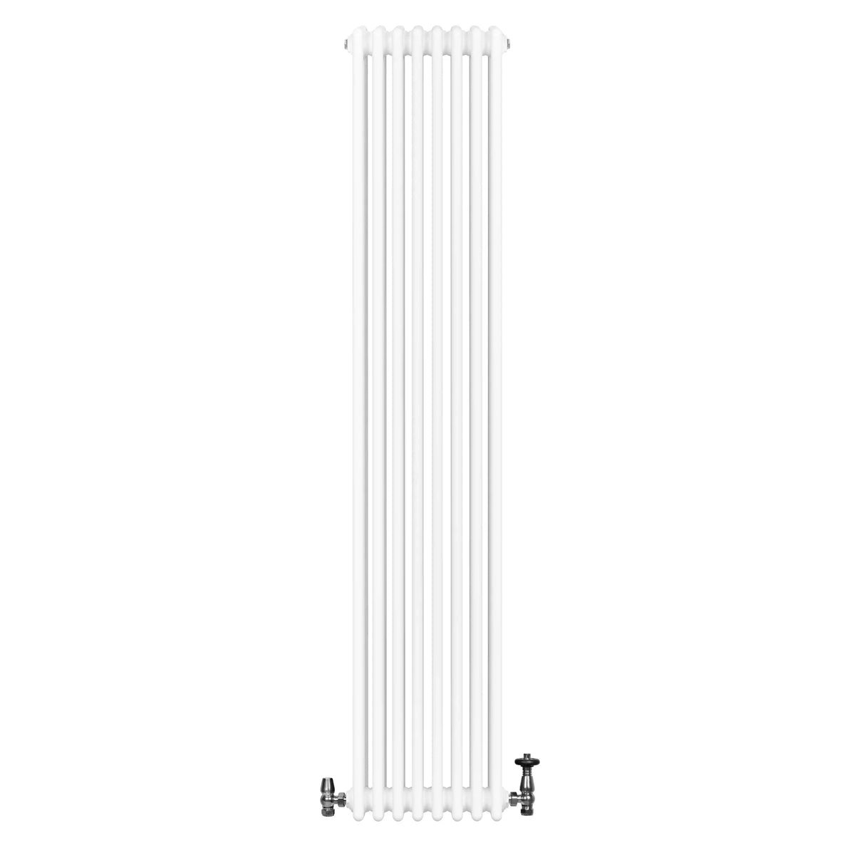 Traditional 4 Column Radiator & Valves - 1800 x 380mm - White - Used - Very Good
