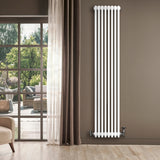 Traditional 4 Column Radiator & Valves - 1800 x 380mm - White - Used - Very Good