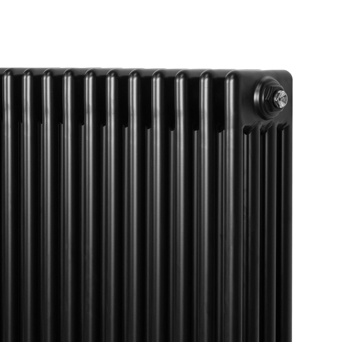 Traditional 4 Column Radiator - 600 x 605mm - Black - Used - Acceptable