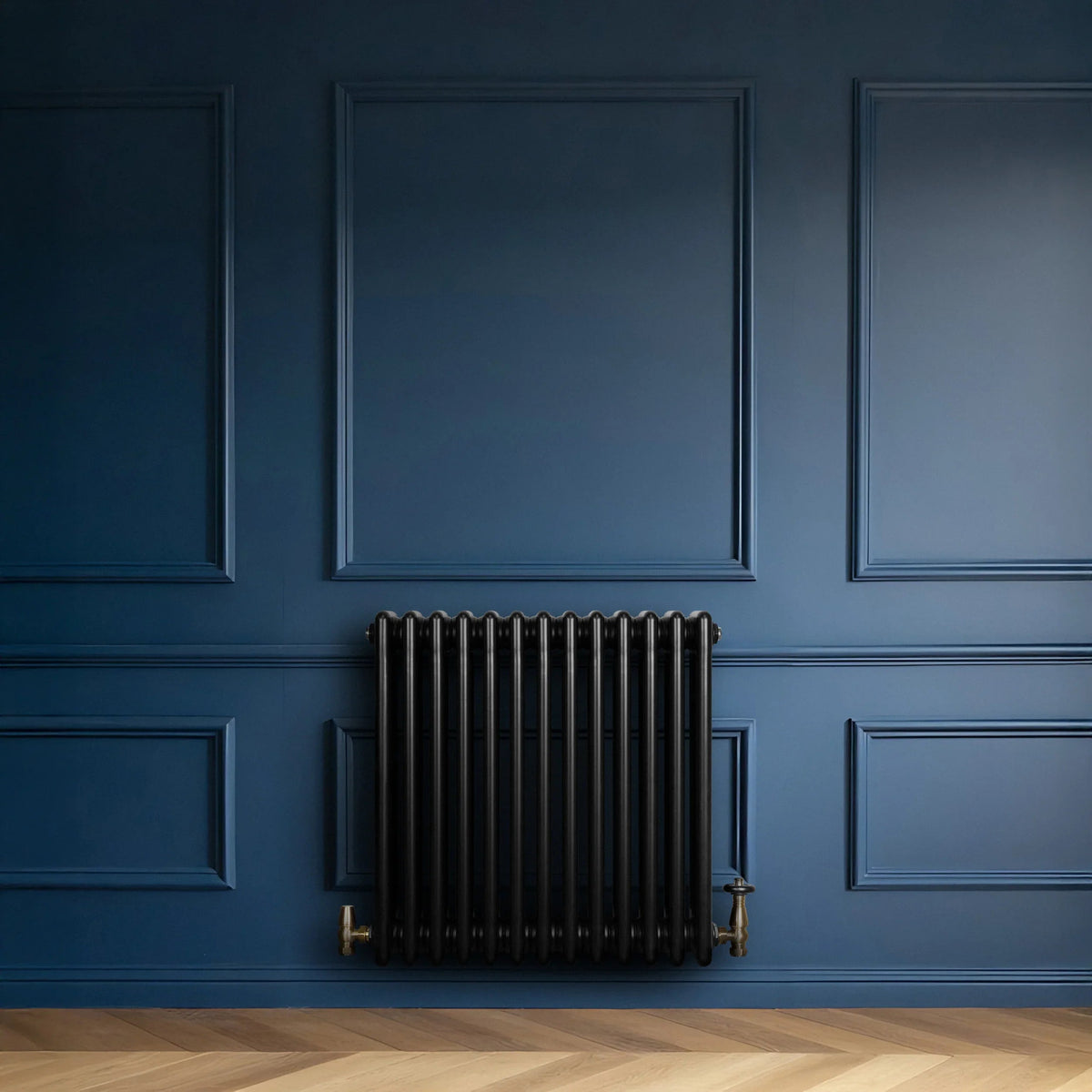 Traditional 4 Column Radiator - 600 x 605mm - Black - Like New