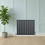 Flat Single Column Radiator - 600 x 700mm - Anthracite Grey - Used - Good