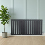 Flat Single Column Radiator - 600 x 1190mm - Anthracite Grey - Like New
