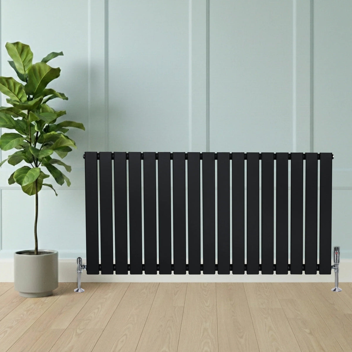 Flat Single Column Radiator - 600 x 1190mm - Black - Used - Acceptable