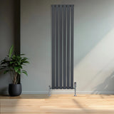 Flat Single Column Radiator - 1600 x 420mm - Anthracite Grey - Used - Acceptable