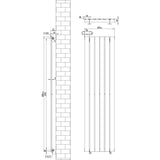 Flat Single Column Radiator - 1600 x 420mm - White - Used - Good