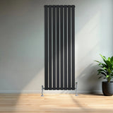 Flat Single Column Radiator - 1600 x 560mm - Black - Like New