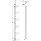 Flat Single Column Radiator - 1800 x 280mm - White - Like New
