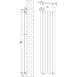 Flat Single Column Radiator - 1800 x 420mm - White - Used - Good