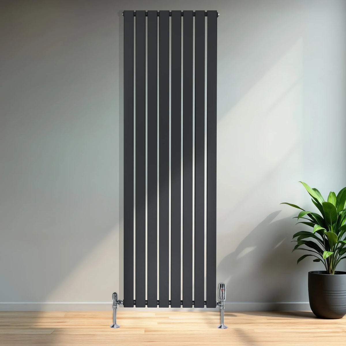 Flat Single Column Radiator - 1800 x 560mm - Black - Like New