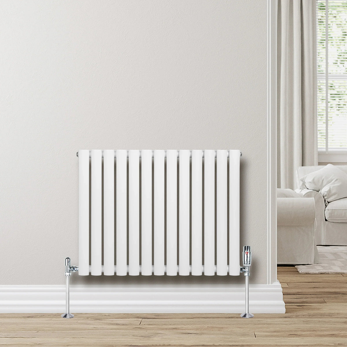 Oval Single Column Radiator - 600 x 780mm - White - Like New