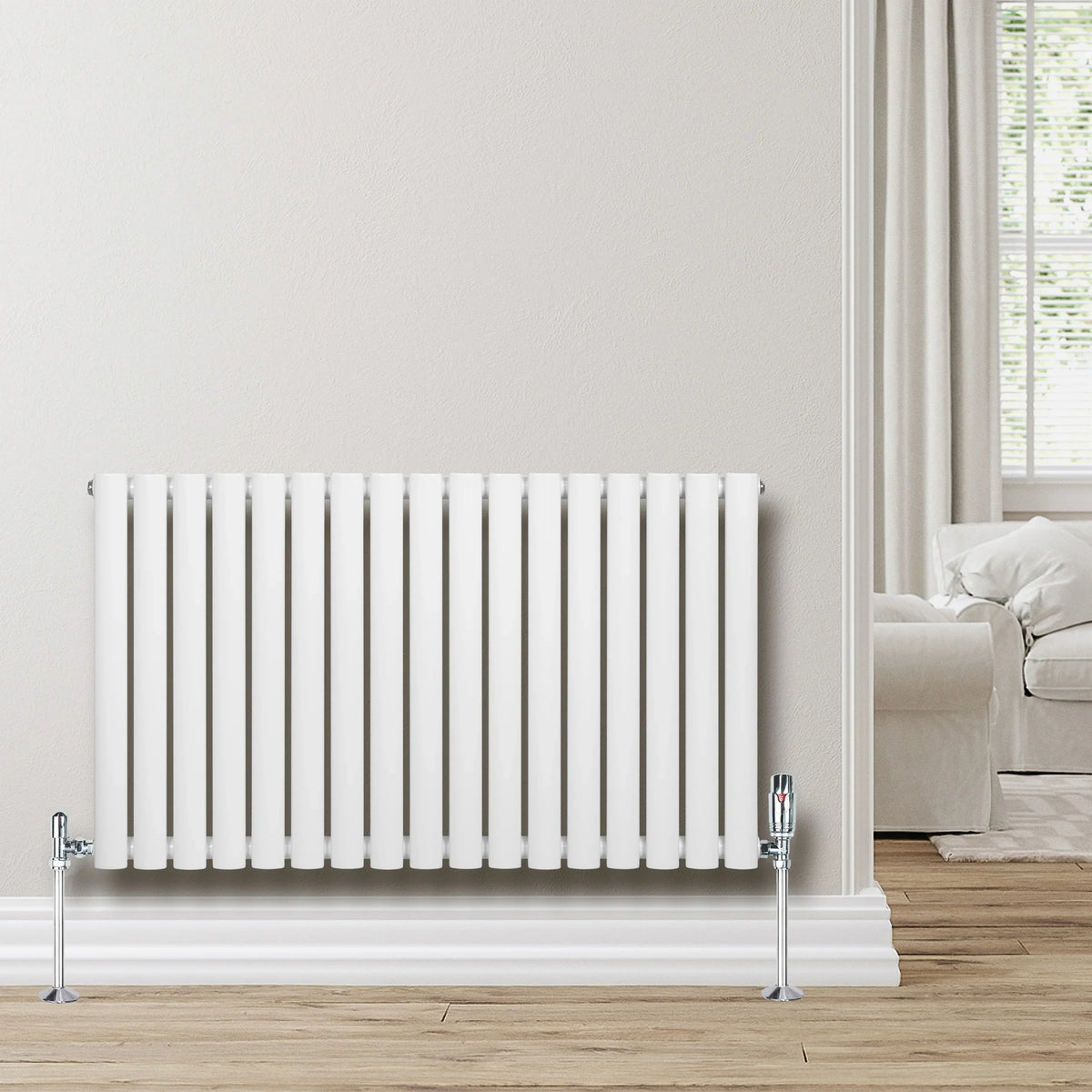 Oval Single Column Radiator - 600 x 1020mm - White - Used - Good