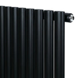 Oval Single Column Radiator - 600 x 1200mm - Black - Like New