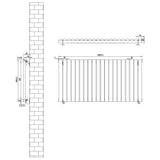 Oval Single Column Radiator - 600 x 1200mm - White - Used - Good
