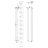 Oval Single Column Radiator - 1600 x 240mm - White - Like New