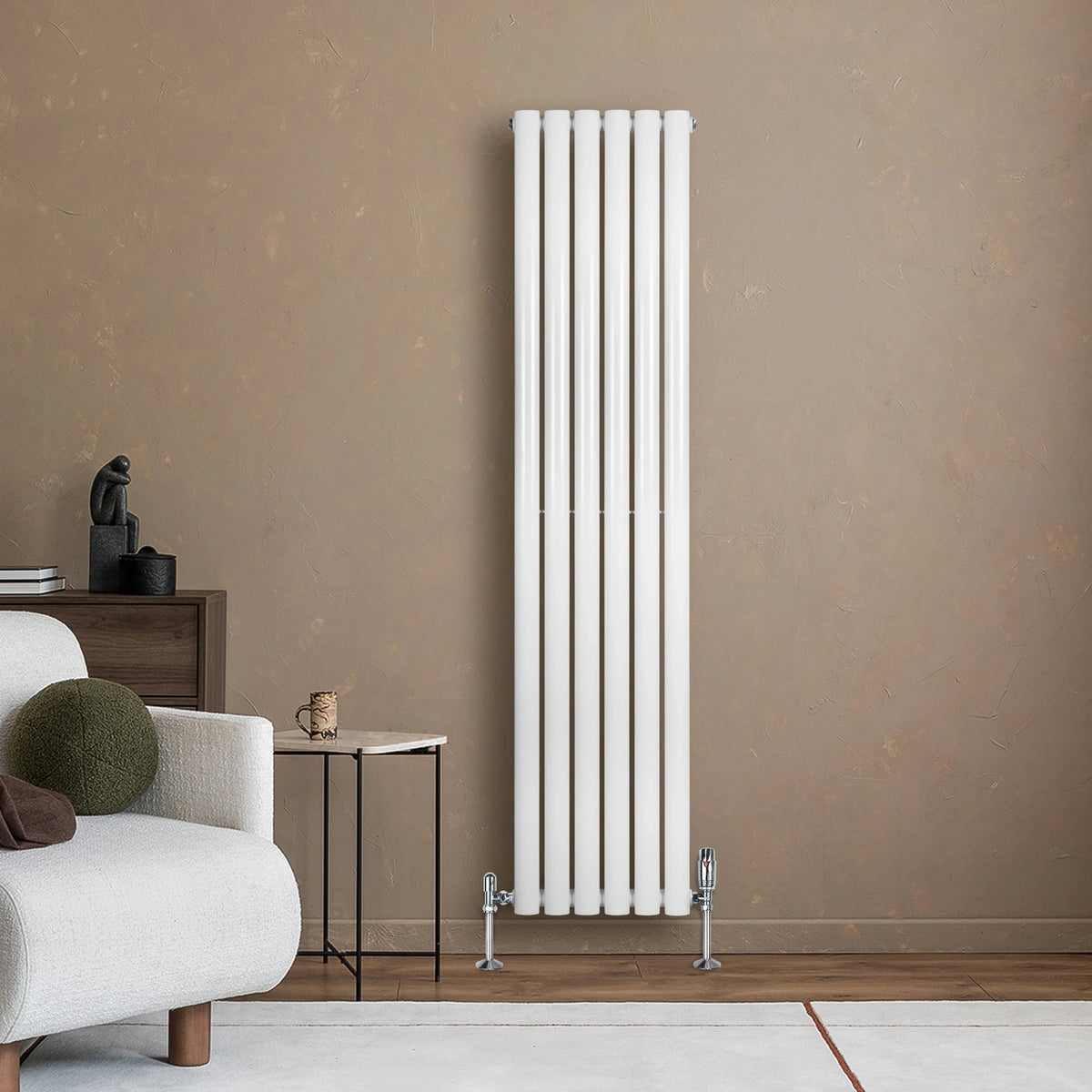 Oval Single Column Radiator - 1600 x 360mm - White - Like New