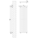 Oval Single Column Radiator - 1600 x 480mm - White - Like New