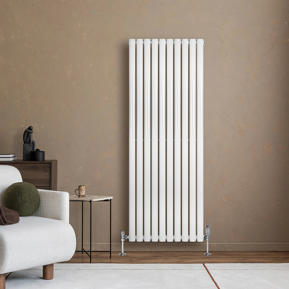 Oval Single Column Radiator - 1600 x 600mm - White - Like New