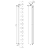Oval Single Column Radiator - 1800 x 240mm - White - Used - Very Good