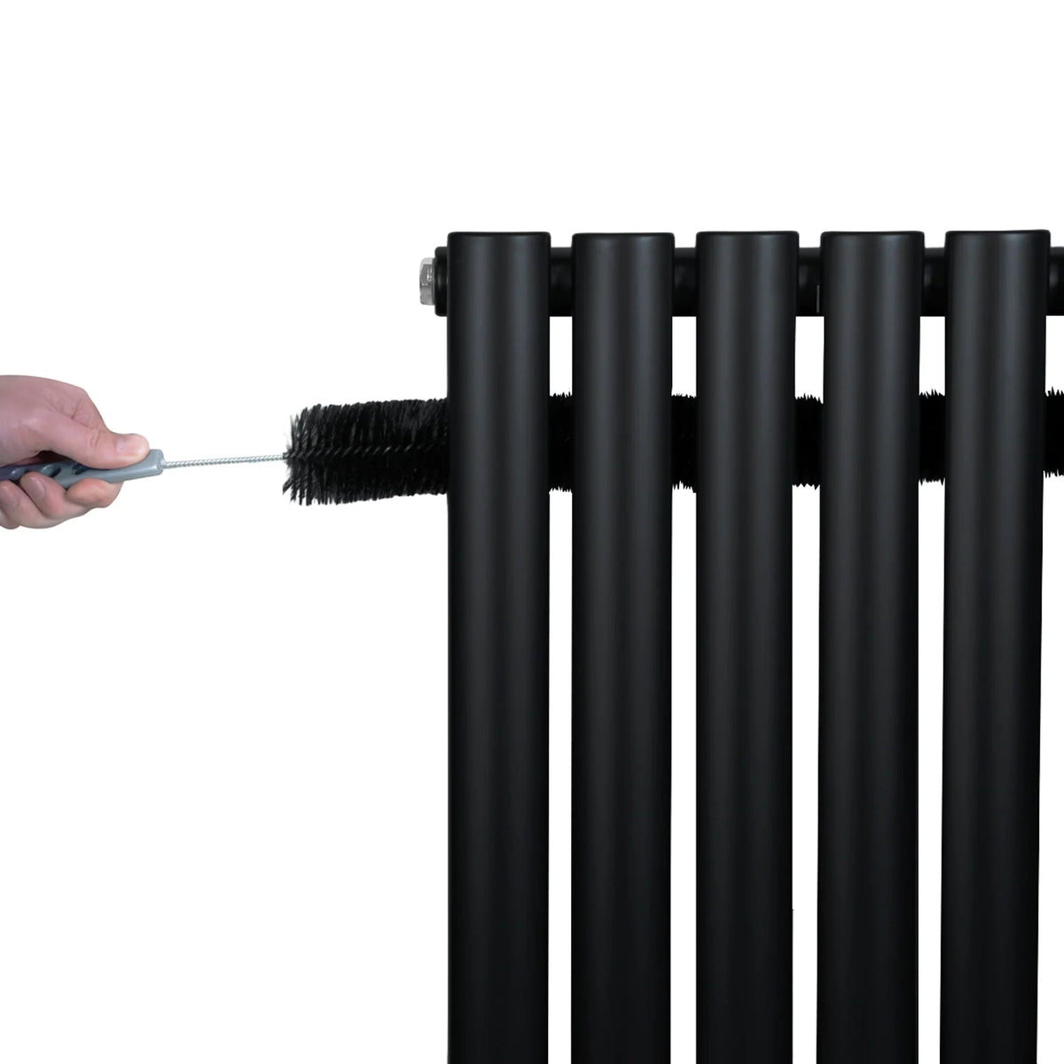 Oval Single Column Radiator - 1800 x 600mm - Black - Like New