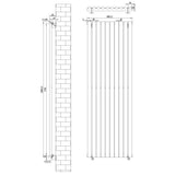 Oval Single Column Radiator - 1800 x 600mm - White - Like New