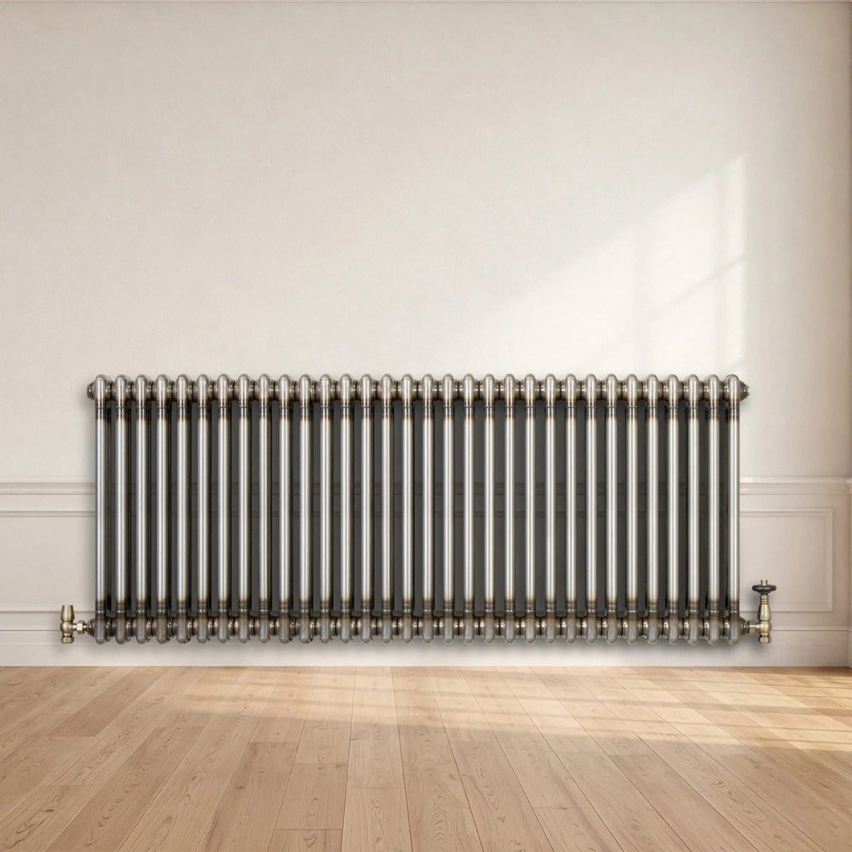 Traditional 2 Column Radiator - 600 x 1460mm - Raw Metal - Like New