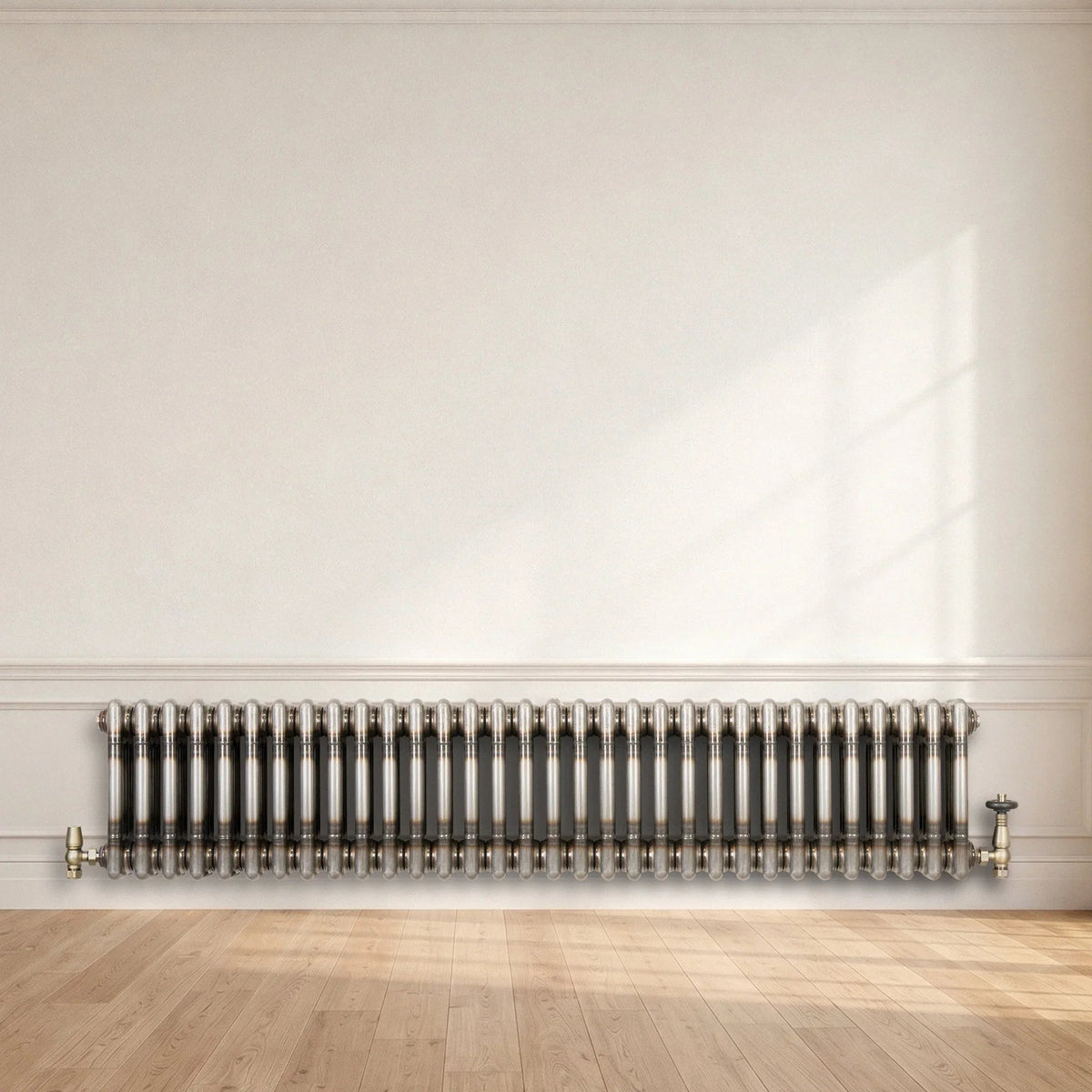 Traditional 3 Column Radiator - 300 x 1460mm - Raw Metal - Like New