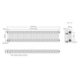 Traditional 3 Column Radiator - 300 x 1460mm - Raw Metal - Used - Good