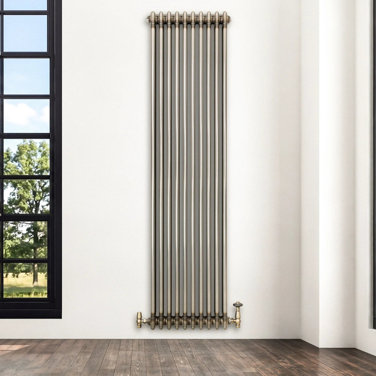 Traditional 3 Column Radiator - 1800 x 470mm - Raw Metal - Used - Very Good