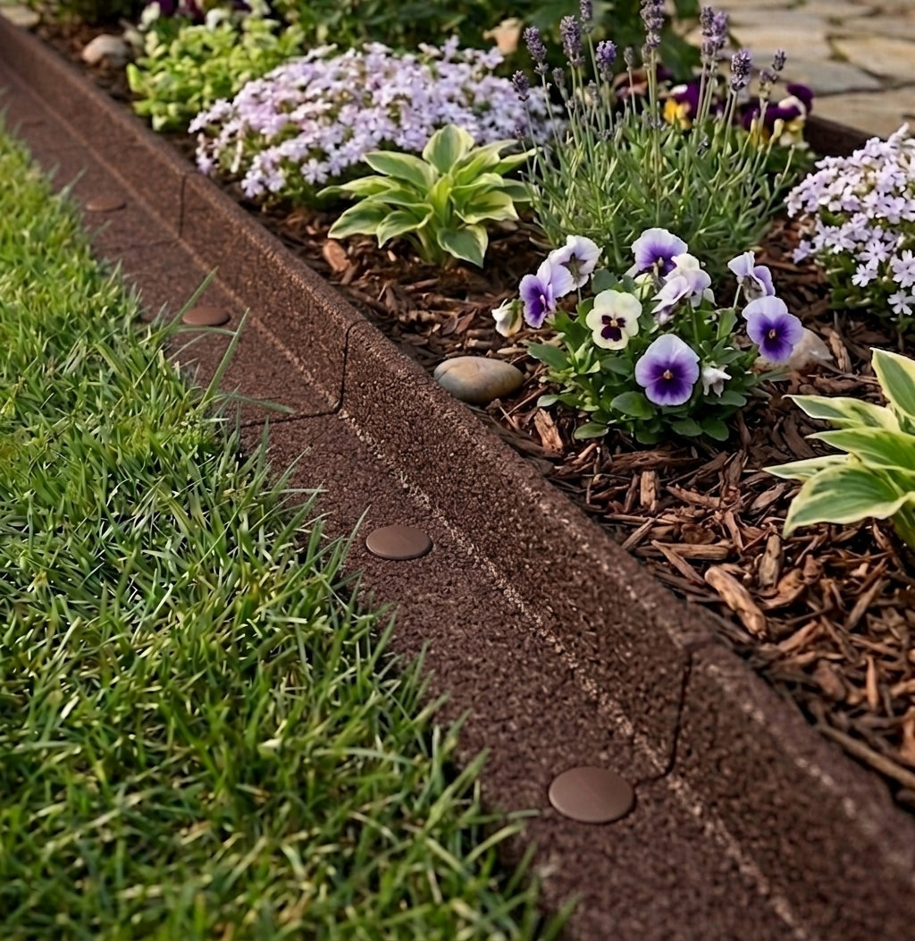 Flexible Lawn Edging 6 x 1.2m - Brown - Used - Acceptable