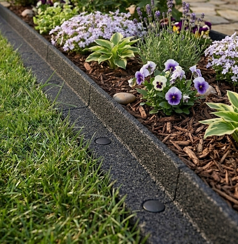 Flexible Lawn Edging 6 x 1.2m - Grey - Used - Acceptable