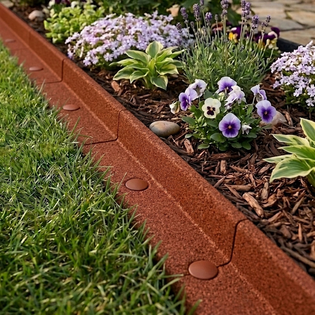 Flexible Lawn Edging 4 x 1.2m - Terracotta - Used - Good