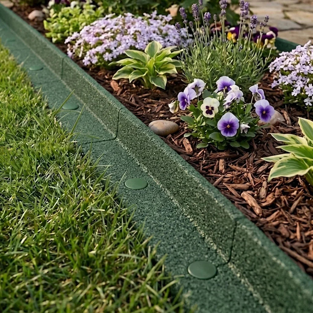 Flexible Lawn Edging 4 x 1.2m - Green - Used - Acceptable