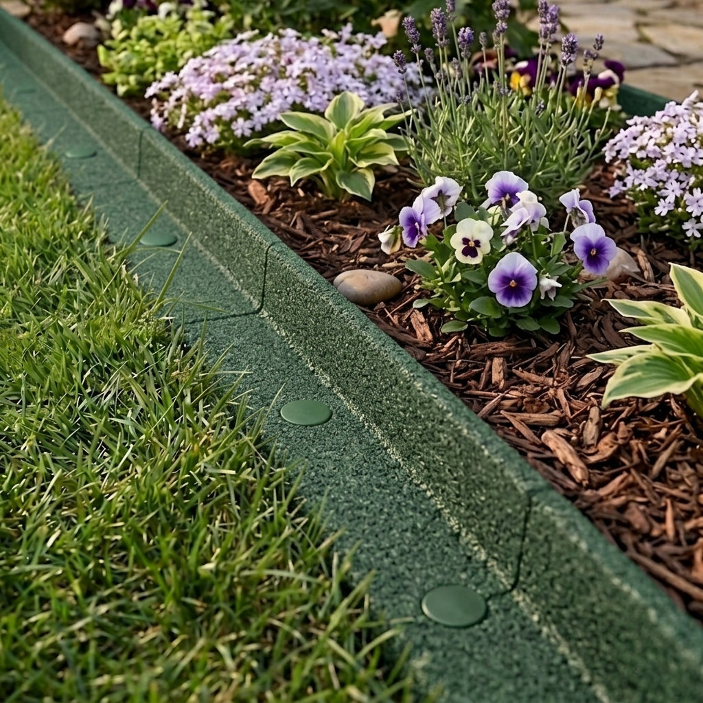 Flexible Lawn Edging 6 x 1.2m - Green - Used - Acceptable