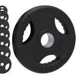 Olympic Tri-Grip Rubber Weight Plates - Black Pairs & Sets - Used - Very Good