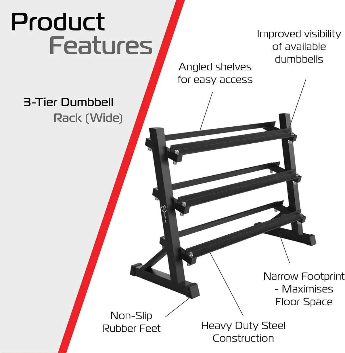 Dumbbell Rack Wide 3 Tier - Used - Acceptable