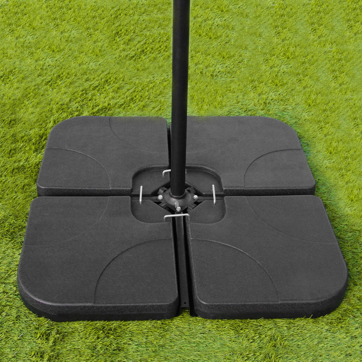 Black 3m LED Cantilever Parasol With Plain Base - Like New