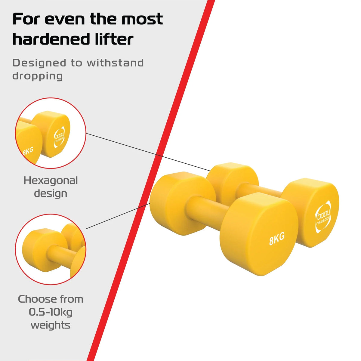 2 x 8KG Neoprene dumbbells - Used - Good