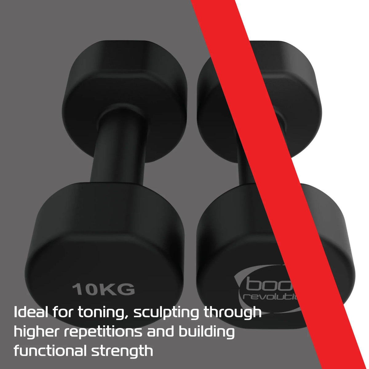 2 x 10KG Neoprene dumbbells - Used - Acceptable