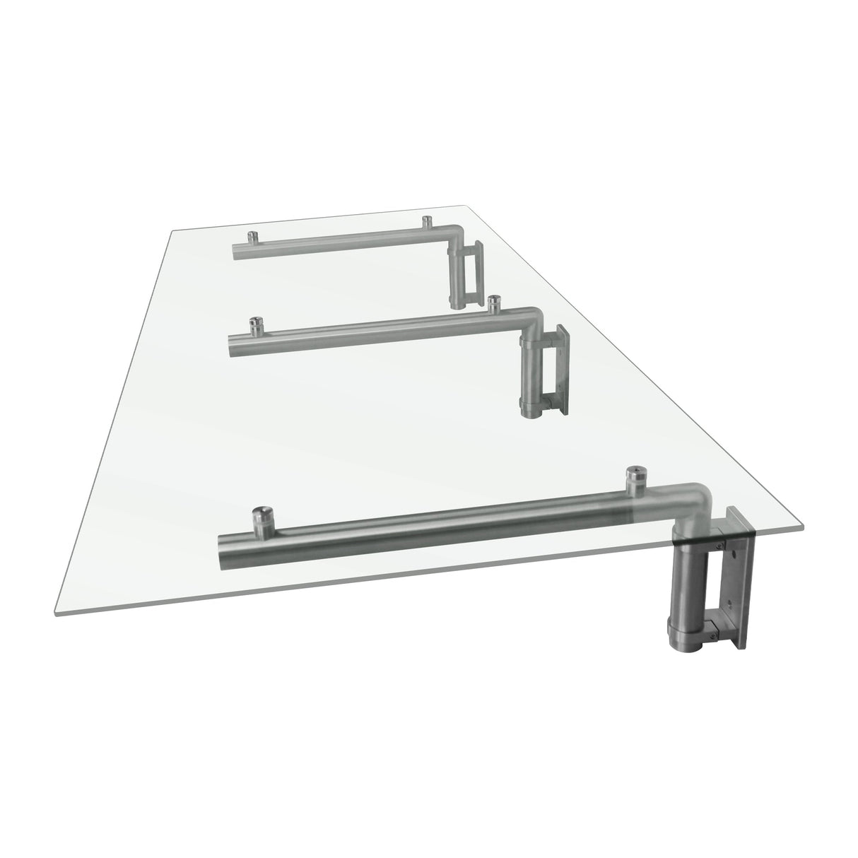 MonsterShop Glass Door Canopy & Brackets, 180cm W, 80cm D - Like New