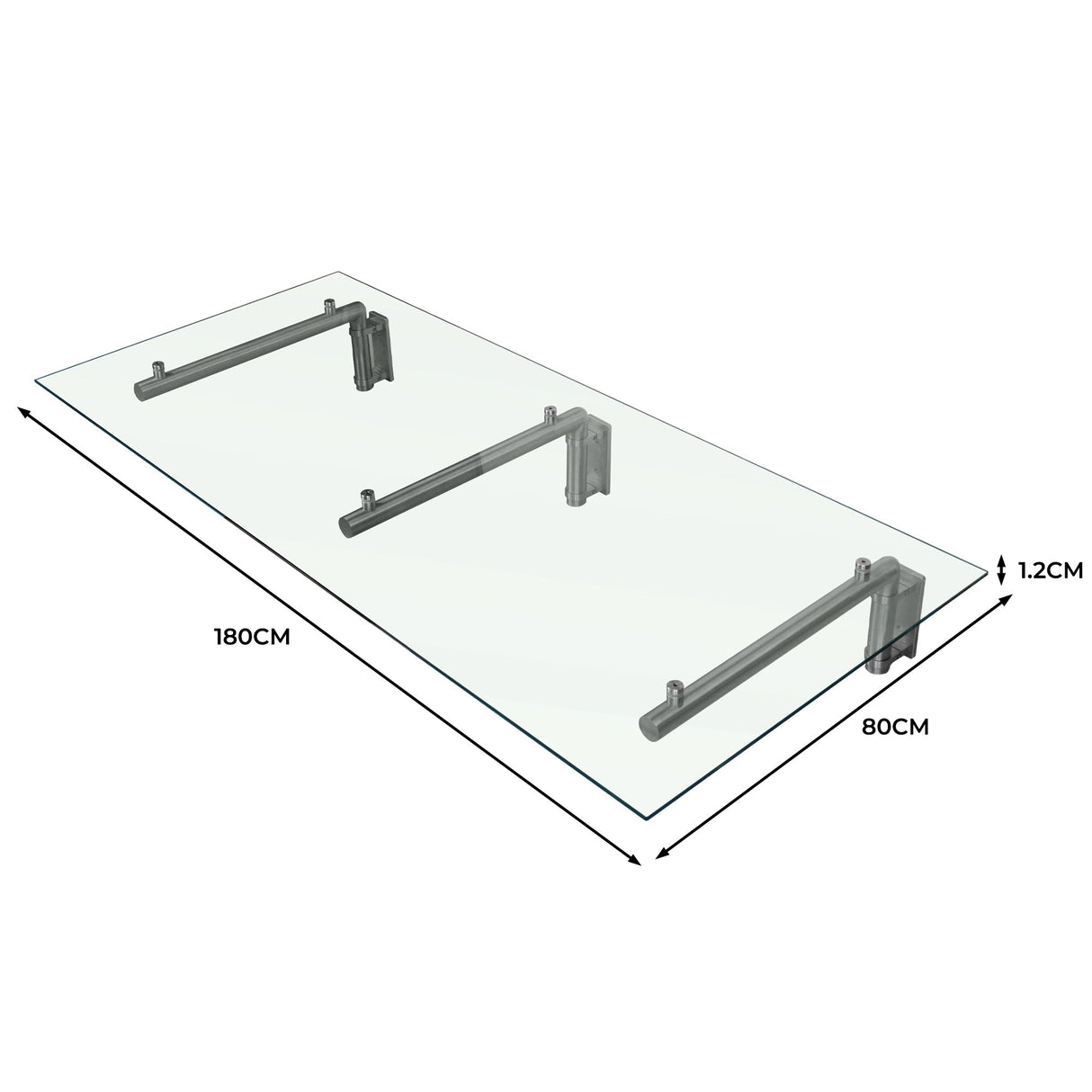 MonsterShop Glass Door Canopy & Brackets, 180cm W, 80cm D - Used - Very Good