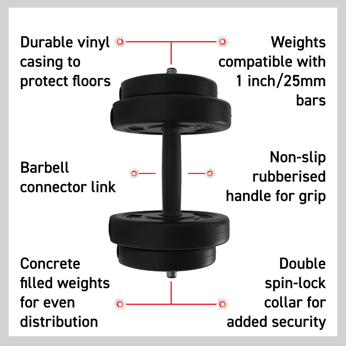 Body Revolution Vinyl Dumbbell Set    (10kg - 50kg) - Used - Acceptable