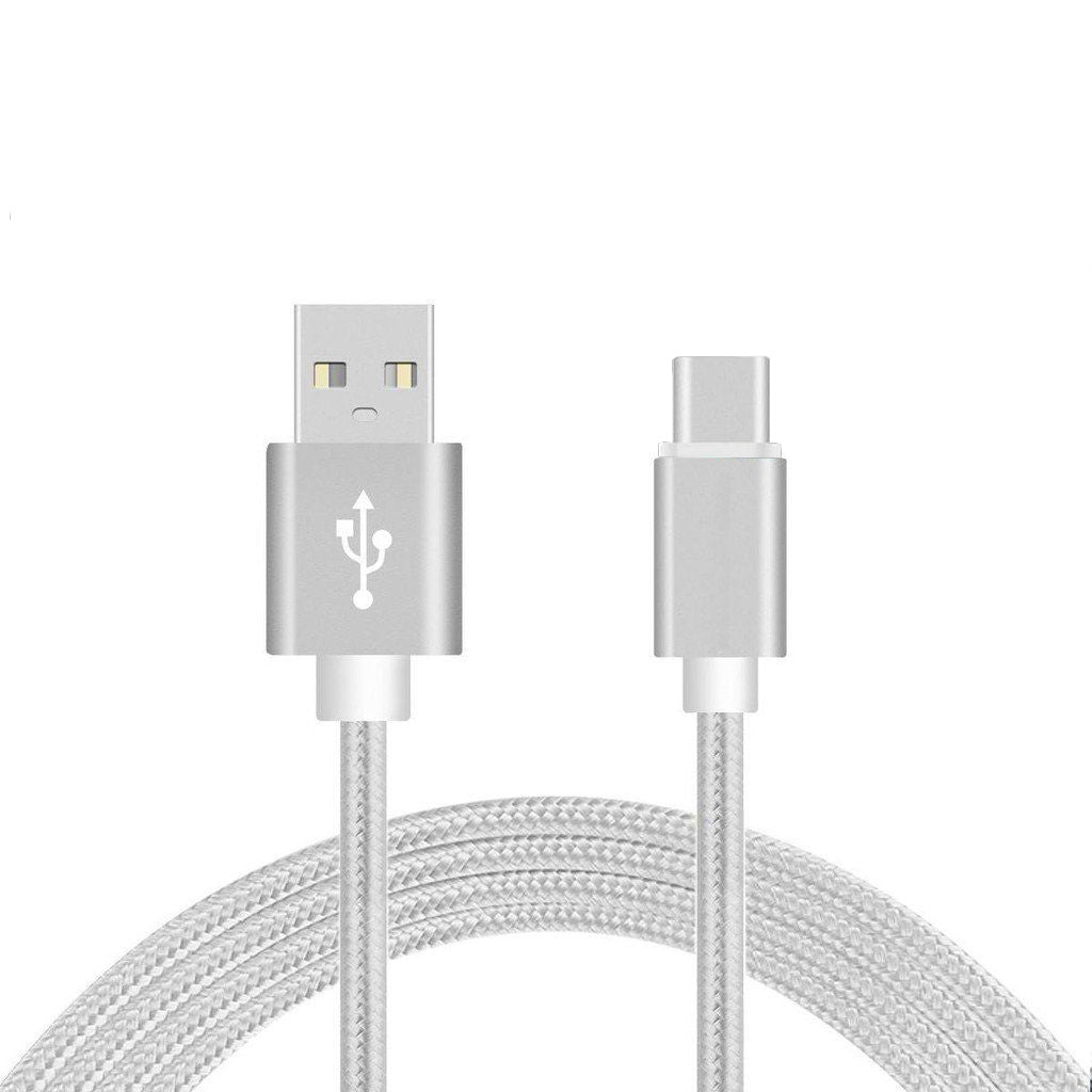 MonsterShop Magnetic USB Type-C Nylon Braided Fast Charging Cable Silver - Used - Good