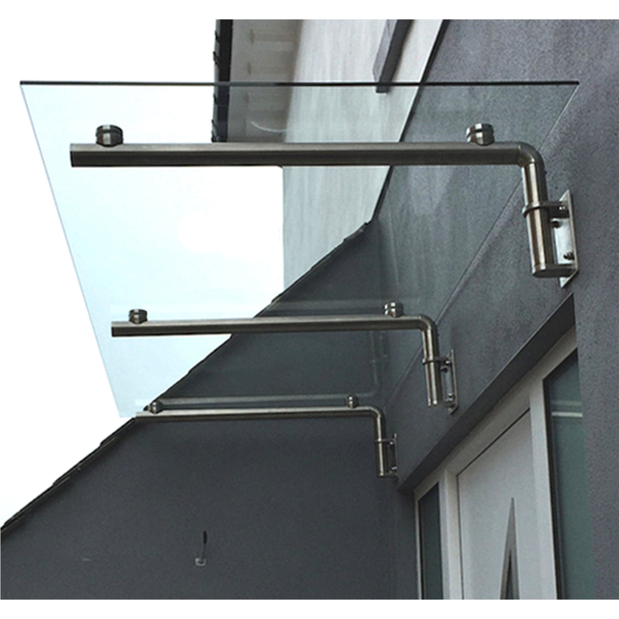 MonsterShop Glass Door Canopy & Brackets, 180cm W, 80cm D - Used - Good