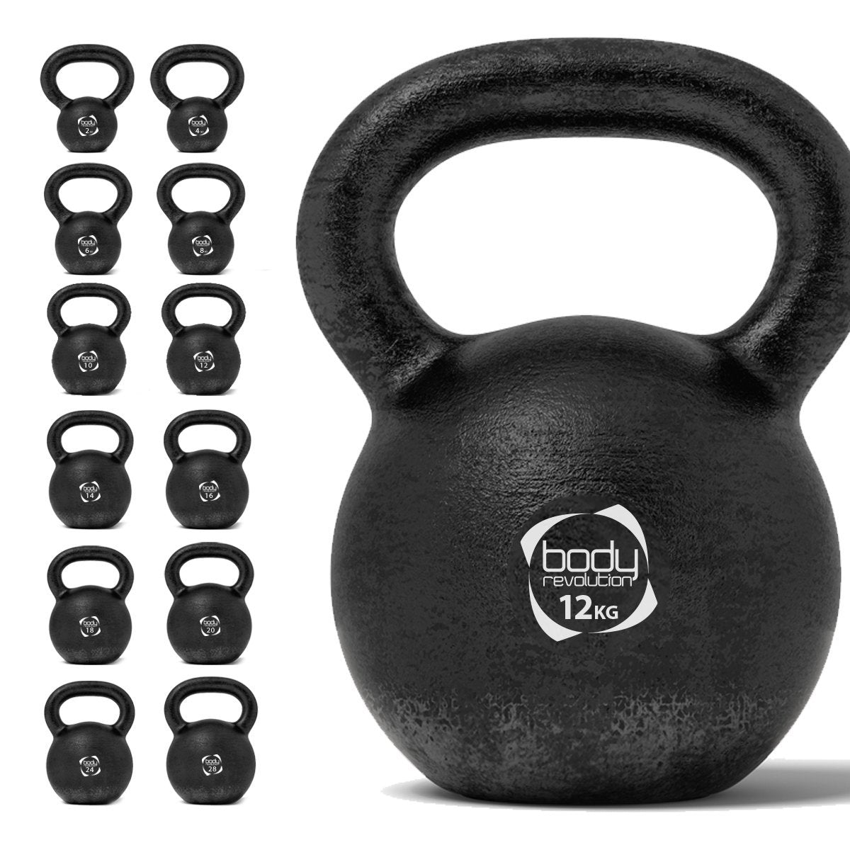 Body Revolution Cast Iron Kettlebells 2 kg - 28 kg - Used - Acceptable